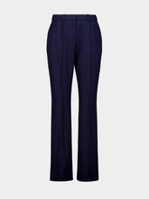 Balenciaga Navy Blue Slim Tailored Wool Trousers