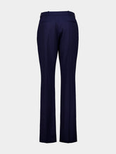 Balenciaga Navy Blue Slim Tailored Wool Trousers