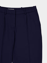 Balenciaga Navy Blue Slim Tailored Wool Trousers