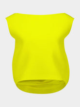 Balenciaga Yellow Draped Back Wool Top