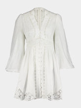 Zimmermann August Plunge Lace Detail White Dress