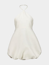 Balenciaga Ivory Halter Neck Wool Mini Dress