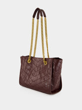 Saint Laurent Rouge Cabernet Niki Shopping Vintage Leather Tote Bag