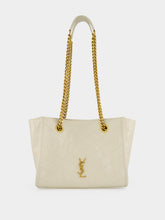 Saint Laurent White Niki Small Vintage Leather Shopping Bag