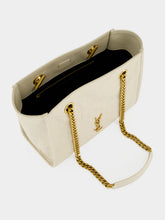 Saint Laurent White Niki Small Vintage Leather Shopping Bag