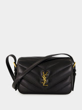 Saint Laurent Black Loulou Toy Matelassé Lambskin Crossbody Bag