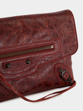 Balenciaga Berry Red Leather Clutch Bag