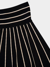 Zimmermann Black Crush Stripe Midi Skirt