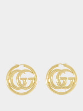 Gucci Gold Double G Cut-Out Hoop Earrings