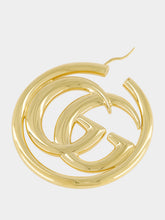 Gucci Gold Double G Cut-Out Hoop Earrings