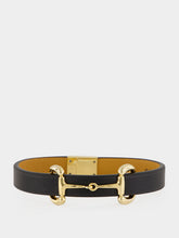 Gucci Black Leather Horsebit Bracelet