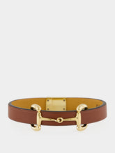 Gucci Brown Leather Horsebit Bracelet