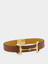 Gucci Brown Leather Horsebit Bracelet