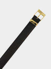 Gucci Black Leather Belt with Square Buckle