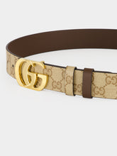 Gucci Sand and Brown Reversible GG Belt