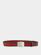 Gucci Green and Red Web Canvas Belt