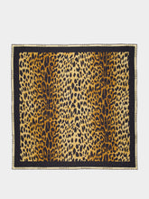 Gucci Brown and Black Leopard Print Silk Carré