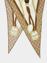 Gucci Printed GG Equestrian Silk Diamond Scarf