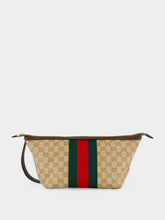 Gucci Sand and Brown Small GG Toiletry Case with Web