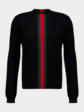 Gucci Black Web Stripe Cashmere Jumper