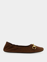 Gucci Dark Brown Nubuck Prima Ballet Flats