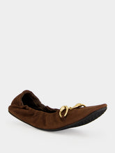 Gucci Dark Brown Nubuck Prima Ballet Flats