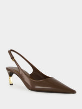 Gucci Dark Brown Leather Castello Slingback Pumps