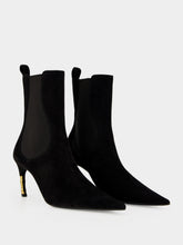 Gucci Black Leather Pointed-Toe Ankle Boots