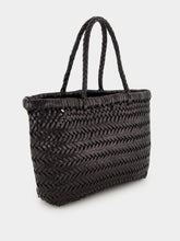 Dragon Diffusion Black Mini Flat Gora Woven Leather Bag