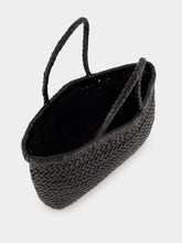 Dragon Diffusion Black Mini Flat Gora Woven Leather Bag