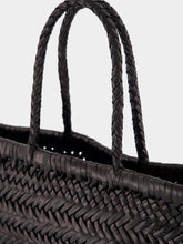 Dragon Diffusion Black Mini Flat Gora Woven Leather Bag