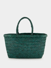 Dragon Diffusion Forest Green Mini Flat Gora Woven Leather Bag