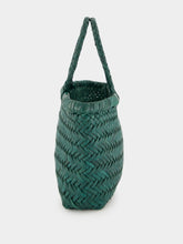 Dragon Diffusion Forest Green Mini Flat Gora Woven Leather Bag