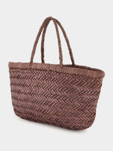 Dragon Diffusion Brown Mini Flat Gora Woven Bag