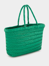 Dragon Diffusion Kelly Green Mini Flat Gora Woven Leather Bag