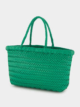 Dragon Diffusion Kelly Green Mini Flat Gora Woven Leather Bag