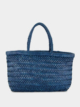 Dragon Diffusion Ocean Blue Mini Flat Gora Leather Tote