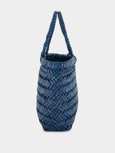 Dragon Diffusion Ocean Blue Mini Flat Gora Leather Tote