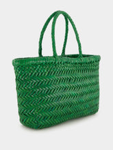 Dragon Diffusion Parrot Green Mini Flat Gora Woven Leather Bag