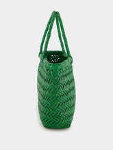 Dragon Diffusion Parrot Green Mini Flat Gora Woven Leather Bag
