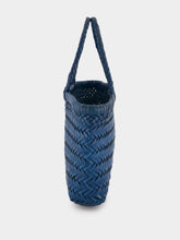 Dragon Diffusion Steel Blue Mini Flat Gora Woven Leather Bag