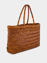 Dragon Diffusion Mini Flat Gora Tan Woven Bag