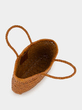 Dragon Diffusion Tan Mini Flat Gora Woven Leather Bag