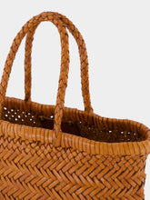 Dragon Diffusion Tan Mini Flat Gora Woven Leather Bag