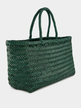 Dragon Diffusion Forest Green Triple Jump Handwoven Leather Tote