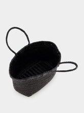 Dragon Diffusion Black Triple Jump Small Woven Leather Tote