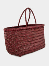 Dragon Diffusion Bordo Triple Jump Small Woven Leather Tote