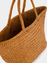 Dragon Diffusion Camel Grace Small Woven Leather Basket Bag