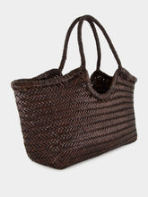 Dragon Diffusion Dark Brown Nantucket Big Woven Leather Tote