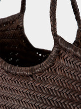 Dragon Diffusion Dark Brown Nantucket Big Woven Leather Tote
